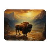 Buffalo Bison Sunset Silhouet Magneet (Horizontaal)