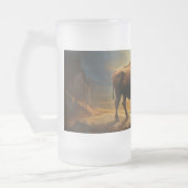 Buffalo Bison Sunset Silhouet Matglas Bierpul (Links)