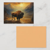 Buffalo Bison Sunset Silhouet Notitiekaartje (Voorkant / Achterkant)