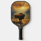 Buffalo Bison Sunset Silhouet Pickleball Paddle (Voorkant)