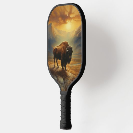 Buffalo Bison Sunset Silhouet Pickleball Paddle (Links)