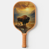 Buffalo Bison Sunset Silhouet Pickleball Paddle (Achterkant)