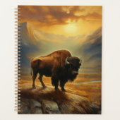 Buffalo Bison Sunset Silhouet Planner (Voorkant)