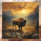 Buffalo Bison Sunset Silhouet Raamsticker (Vel 2)