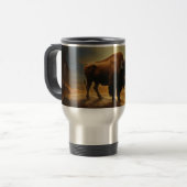 Buffalo Bison Sunset Silhouet Reisbeker (Voorkant links)