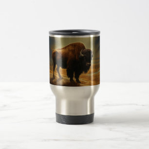 Buffalo Bison Sunset Silhouet Reisbeker