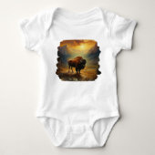 Buffalo Bison Sunset Silhouet Romper (Voorkant)
