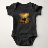 Buffalo Bison Sunset Silhouet Romper (Voorkant)