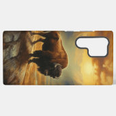 Buffalo Bison Sunset Silhouet Samsung Galaxy Hoesje (Achterkant horizontaal)