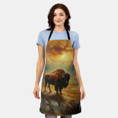 Buffalo Bison Sunset Silhouet Schort (Gedragen)