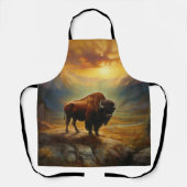 Buffalo Bison Sunset Silhouet Schort (Voorkant)