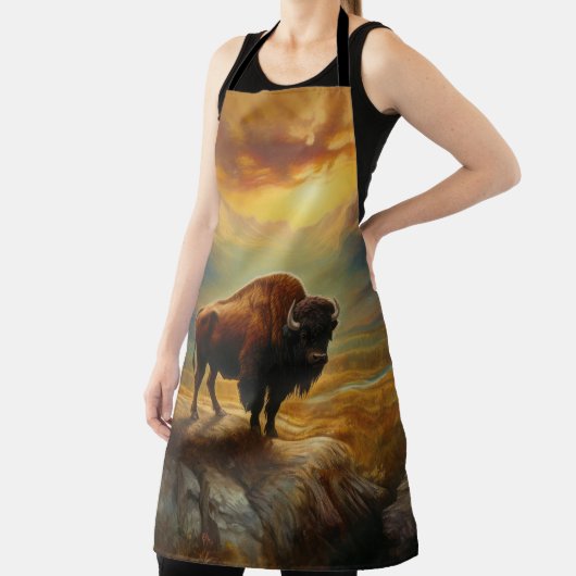 Buffalo Bison Sunset Silhouet Schort (Insitu)