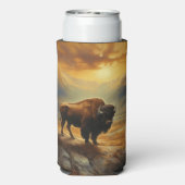 Buffalo Bison Sunset Silhouet Seltzer Blikjeskoeler (Seltzer Achterkant)