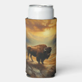 Buffalo Bison Sunset Silhouet Seltzer Blikjeskoeler (Seltzer Voorkant)