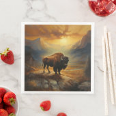 Buffalo Bison Sunset Silhouet Servet (Insitu)