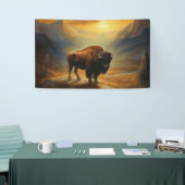 Buffalo Bison Sunset Silhouet Spandoek (Beurs)