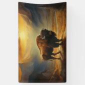 Buffalo Bison Sunset Silhouet Spandoek (Verticaal)