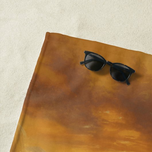 Buffalo Bison Sunset Silhouet Strandlaken (In situ)