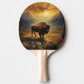 Buffalo Bison Sunset Silhouet Tafeltennisbatje (Voorkant)