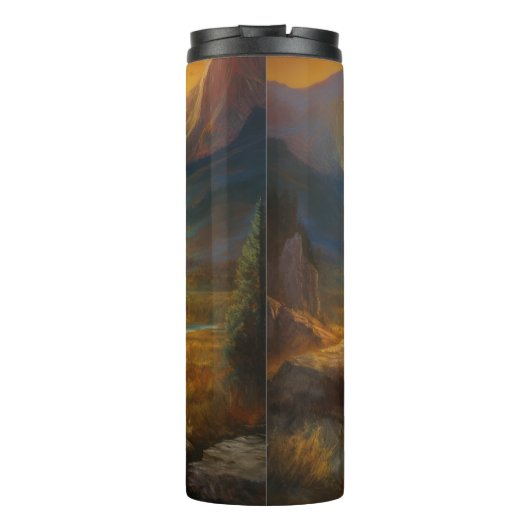 Buffalo Bison Sunset Silhouet Thermosbeker (Achterkant)