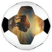 Buffalo Bison Sunset Silhouet Voetbal (Gedraaid)