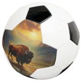 Buffalo Bison Sunset Silhouet Voetbal (Drie kwart)