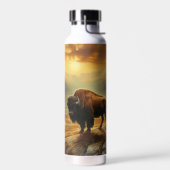 Buffalo Bison Sunset Silhouet Waterfles (Links)