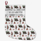 Buffalo Bison Westerne Ranch Cowboy-kerstboom Grote Kerstsok (Voorkant)