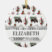 Buffalo Bison Westerne Ranch Cowboy-kerstboom Keramisch Ornament (Voorkant)