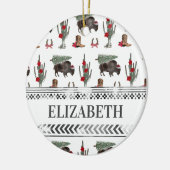 Buffalo Bison Westerne Ranch Cowboy-kerstboom Keramisch Ornament (Links)
