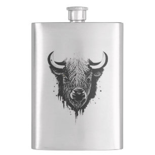 Buffalo Bison Wild Animal Natuur Illustratie Kunst Flacon