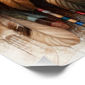 Buffalo Bizon Amerikaanse Indiase kunst Perfect Poster (Hoek)