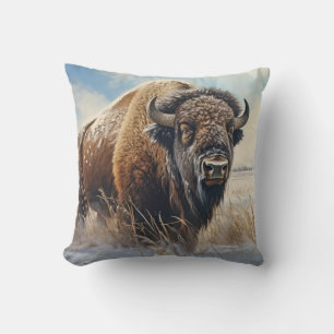 Buffalo Bizon Dier Wilde natuur Kleurrijk Kussen