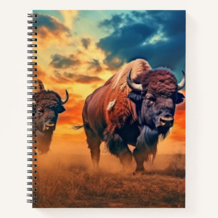 Buffalo Bizon Dier Wilde natuur Kleurrijk Notitieboek