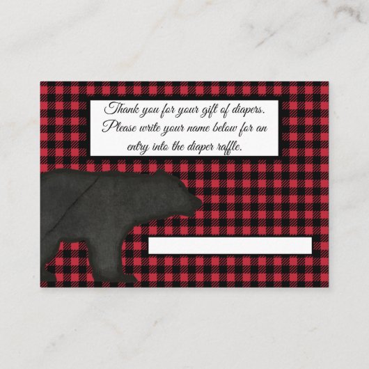 Buffalo Black Beer Baby Boy Diaper Raffle controle Informatiekaartje (Achterkant)