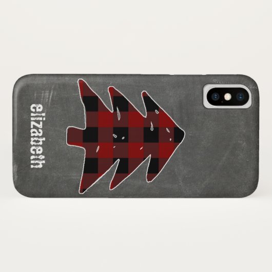 Buffalo Black Red Pset-kerstboomschalkbord Case-Mate iPhone Case (Achterkant (horizontaal))