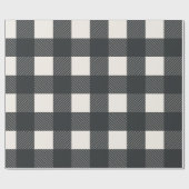 Buffalo Black Simple Stylish Trendy Check Cadeaupapier (Vlak)