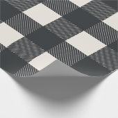 Buffalo Black Simple Stylish Trendy Check Cadeaupapier (Hoek)