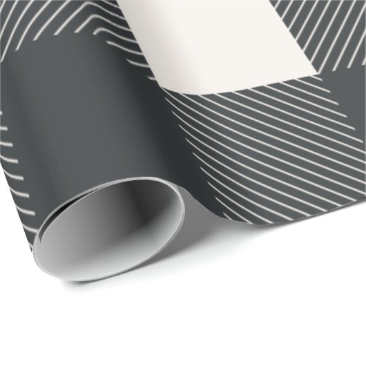 Buffalo Black Simple Stylish Trendy Check Cadeaupapier (Rol Hoek)