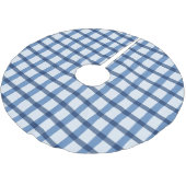 Buffalo Blauw en wit patroonpatroon controleren Kerstboom Rok (Gekanteld)