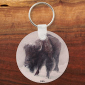 Buffalo Blizzard schilderij van DiDi Sleutelhanger (Voorkant)