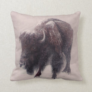 Buffalo    Blizzardschilderij Kussen