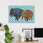 Buffalo Blue Art Poster (Thuiskantoor)