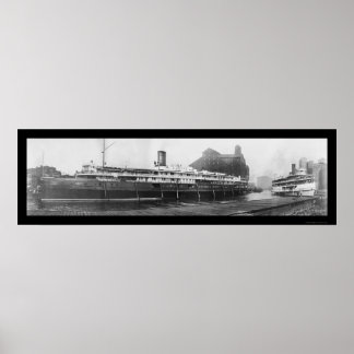 Buffalo Boat Docks, NY Foto 1909 Poster