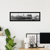 Buffalo Boat Docks, NY Foto 1909 Poster (Thuiskantoor)