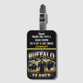 Buffalo Boer Met Koppel Bij Schemering Bagagelabel (Voorkant (verticaal))
