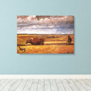 Buffalo Bones Omgeploegd door Harvey Thomas Dunn Canvas Afdruk