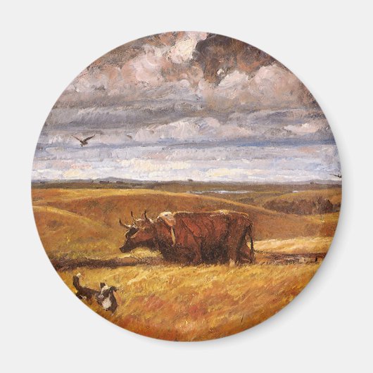 Buffalo Bones Omgeploegd door Harvey Thomas Dunn Magneet (Voorkant)