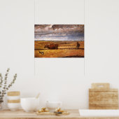 Buffalo Bones Omgeploegd door Harvey Thomas Dunn Poster (Keuken)
