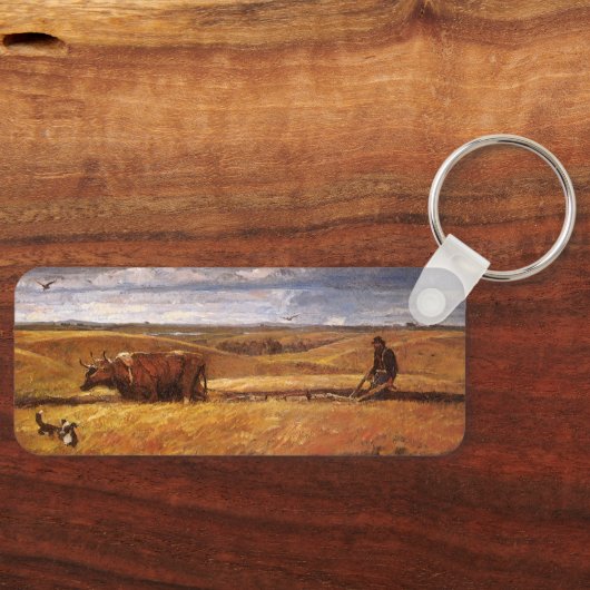 Buffalo Bones Omgeploegd door Harvey Thomas Dunn Sleutelhanger (Voorkant)